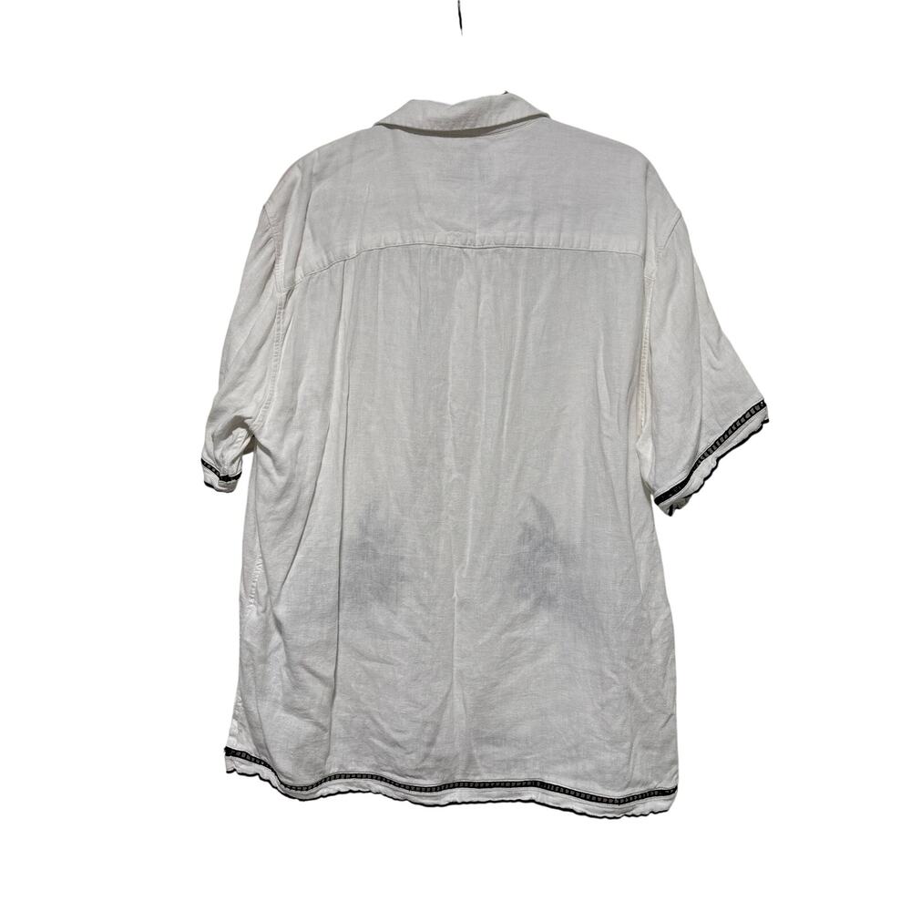 The A&F Summer Linen Blend White Button Down Shirt L - Picture 8 of 8